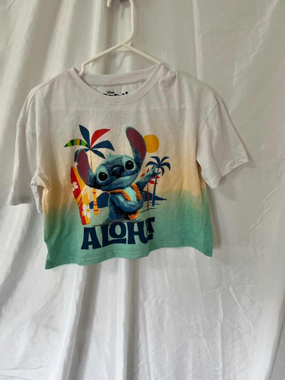 Aloha Stitch cropped t-shirt.